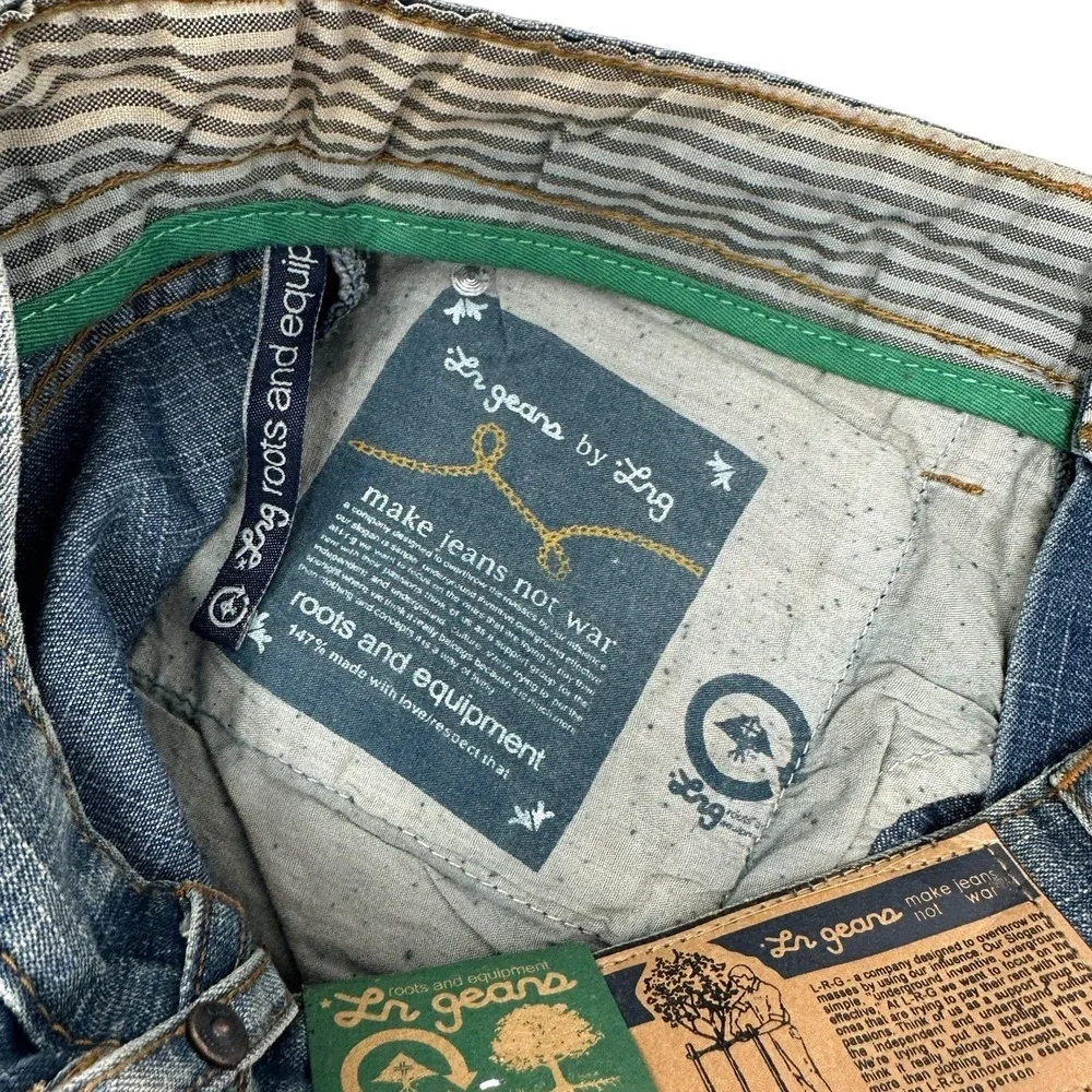 LRG Lifted Research Group Make Jeans Not War Jean Shorts Embroidered NWT‎ 32